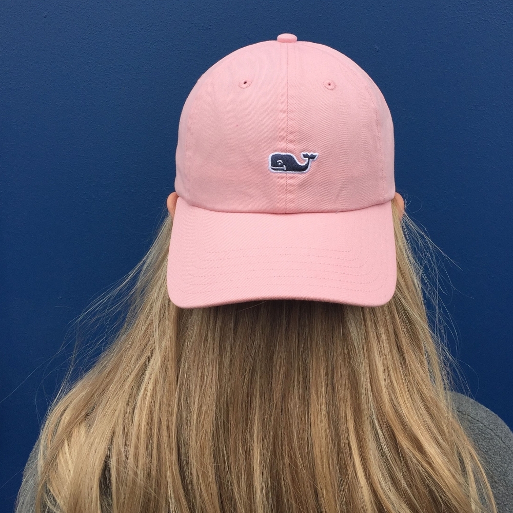 Vineyard Vines Classic Logo Baseball Hat Pink 100% cotton Love Story